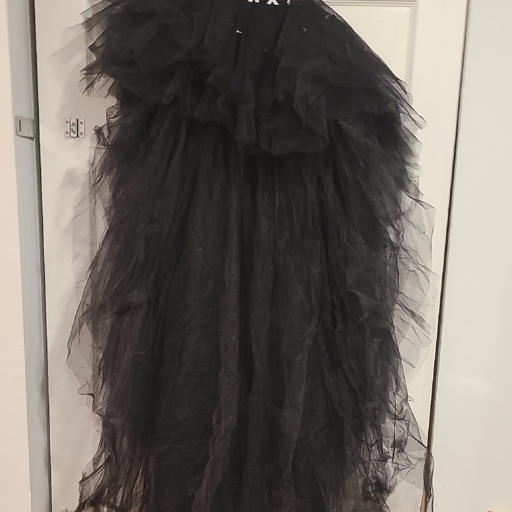 Chic Black Tulle Maxi Skirt